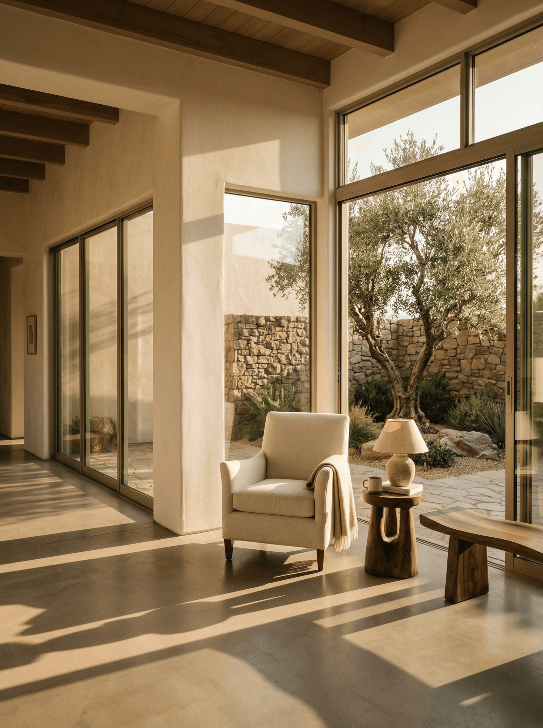 Luxury interior with warm natural light