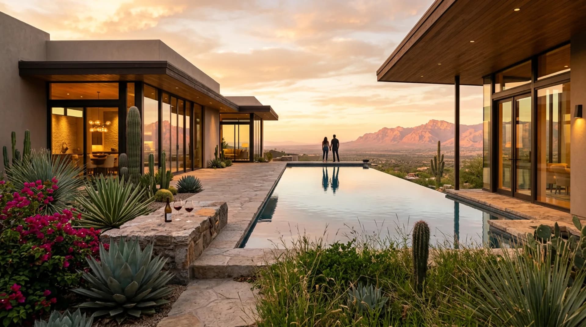 Desert landscape at golden hour