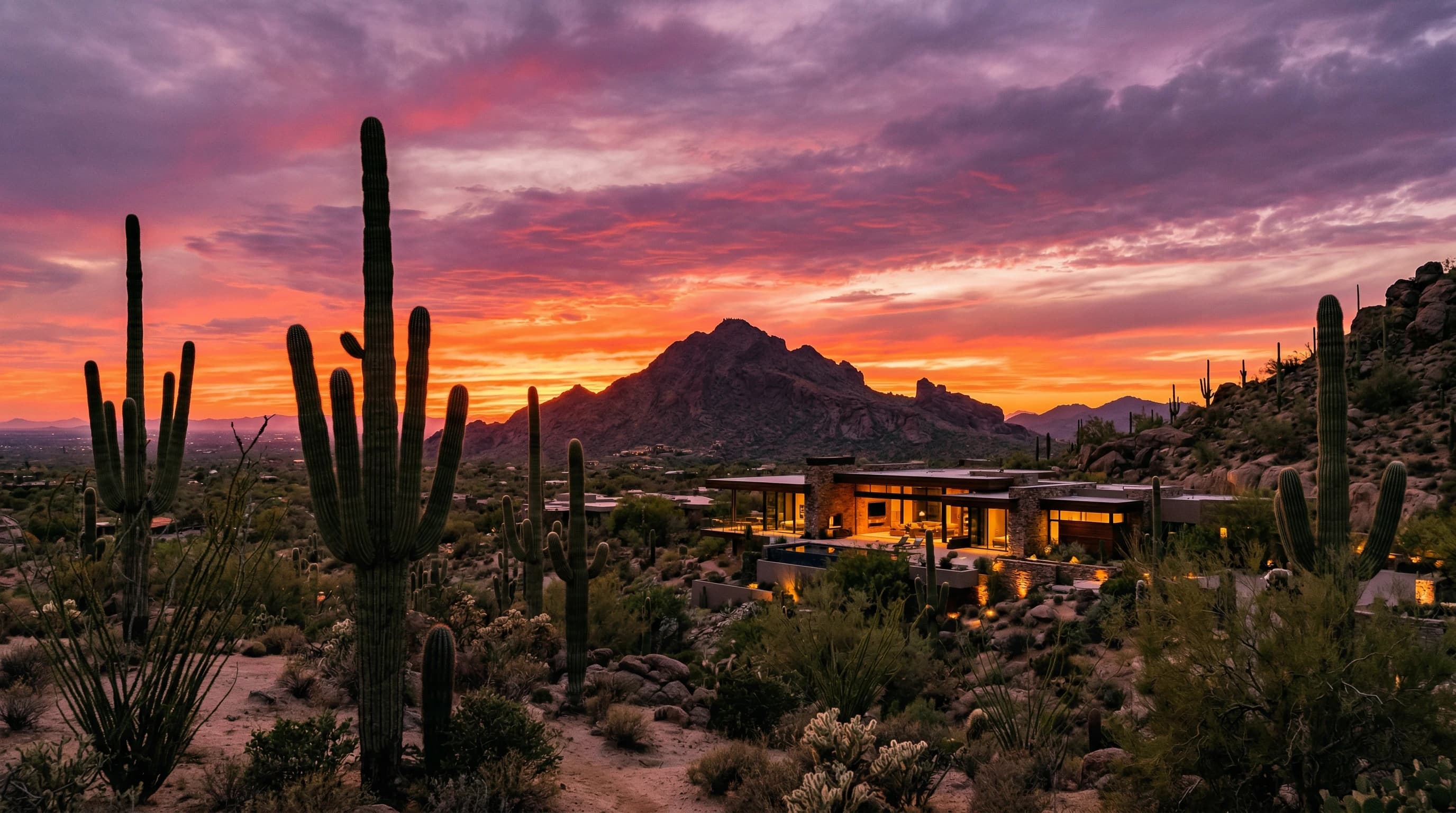 Scottsdale Arizona desert landscape with Sonoran mountains
